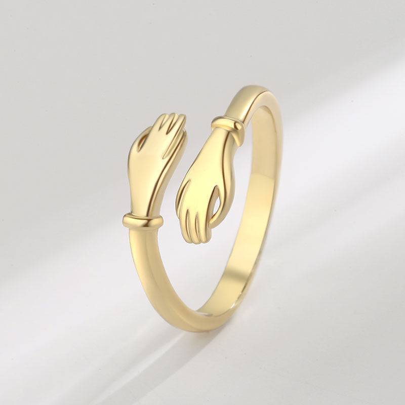 Elegant justerbar ring med romantisk handform