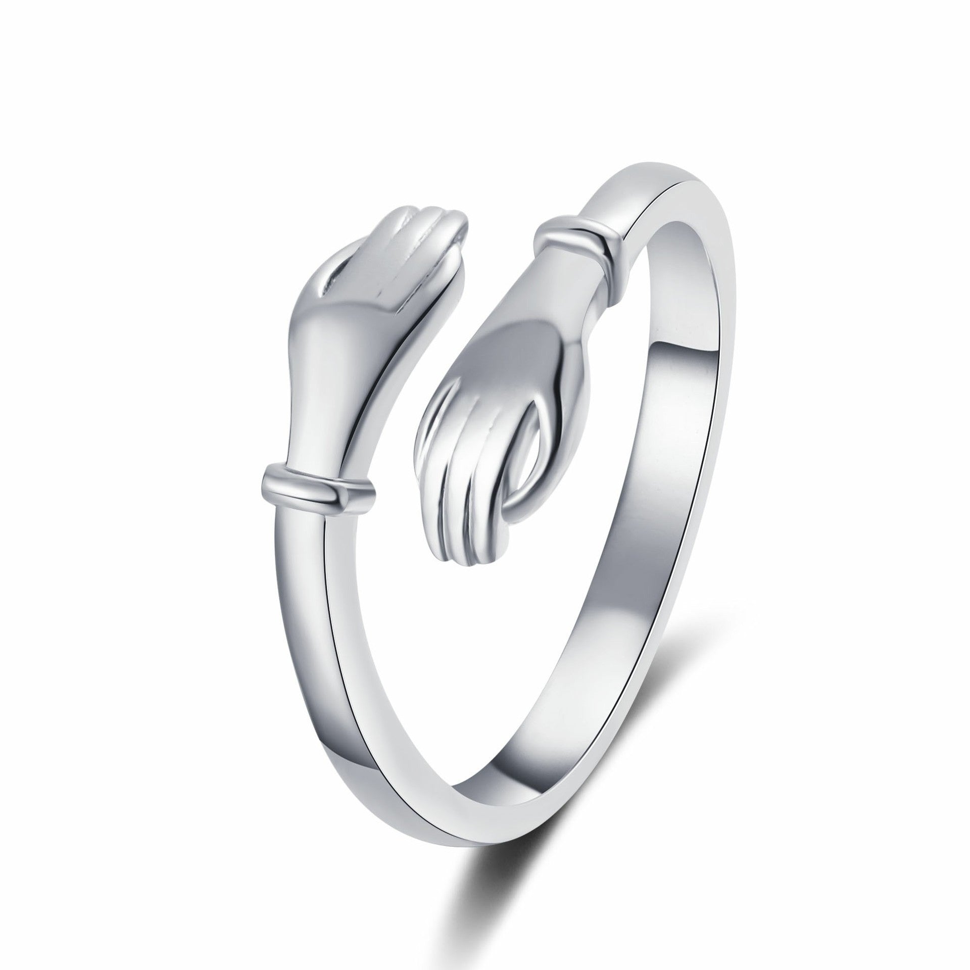 Elegant justerbar ring med romantisk handform